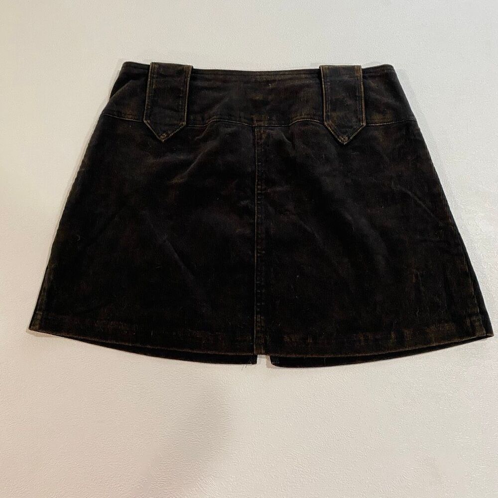 Stitch & Pine Black Corduroy Mini Skirt Women’s Size M Vintage Y2K Style